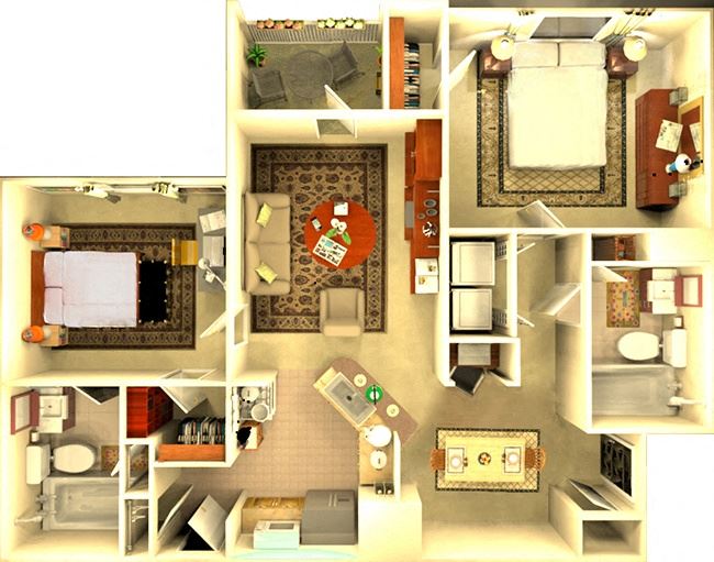 The Barcelona 2 bedroom floorplan
